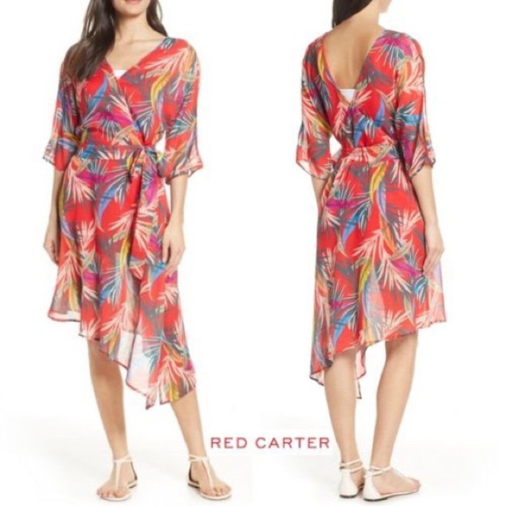 Red Carter Red Tropical Dress Size L